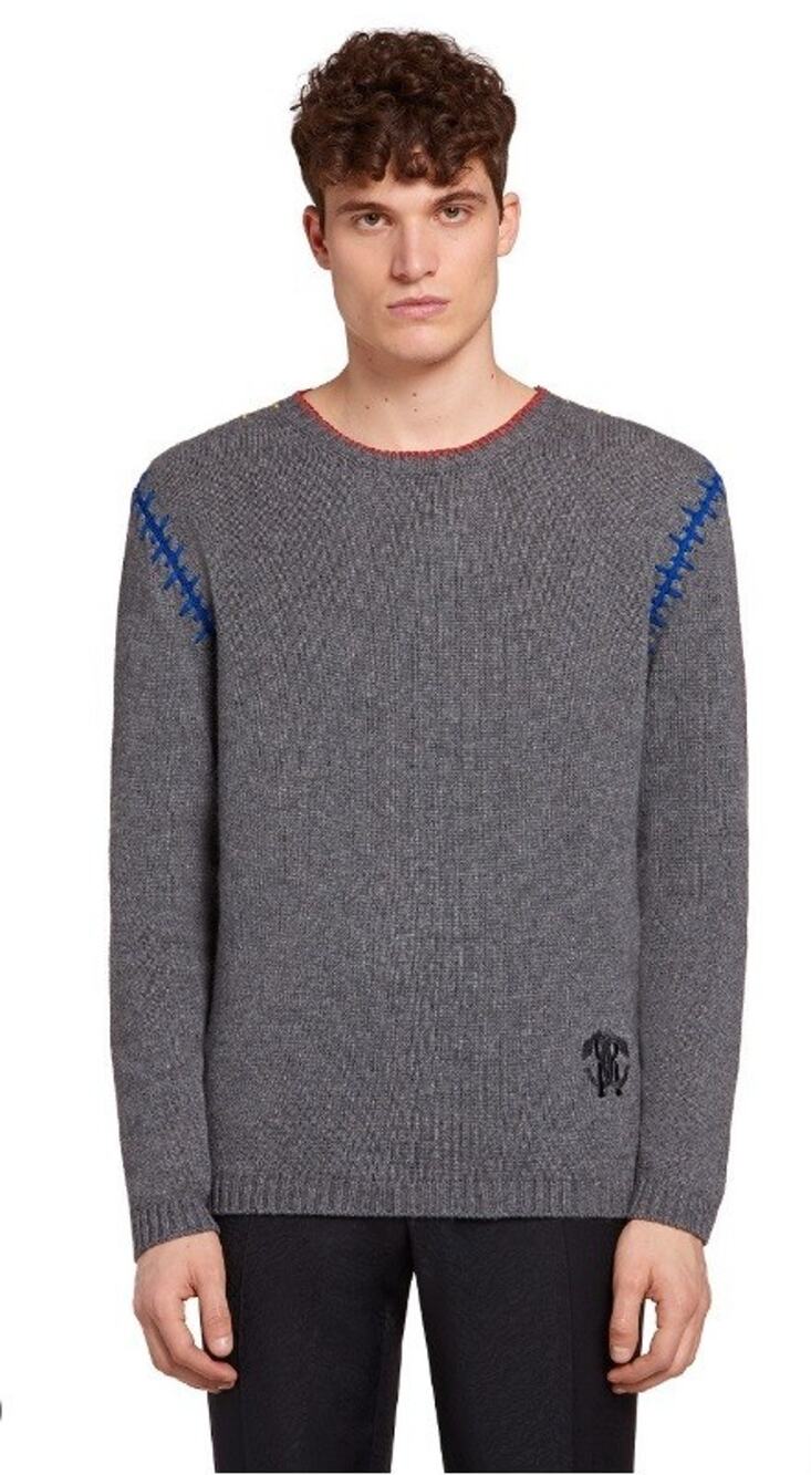 Roberto Cavalli Sz XS Viscose Lambswool Sweater Fashion Carbon Melange Italy